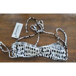 NWT Rachel Pally S Vanuata Gray Aloha Bandeau Bikini Swim Top 123481